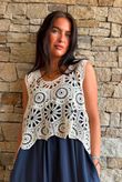 Hadley Crochet Tank Cream